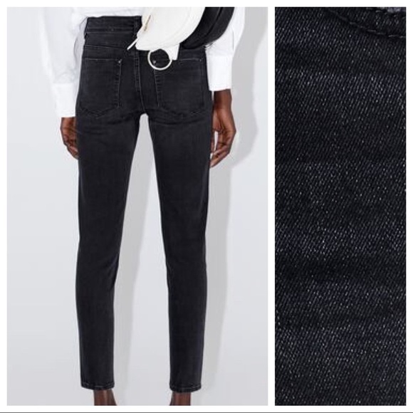 NWT Zara Black Mid Waist Skinny Jeans Size 4, 6, 8 - Picture 3 of 10
